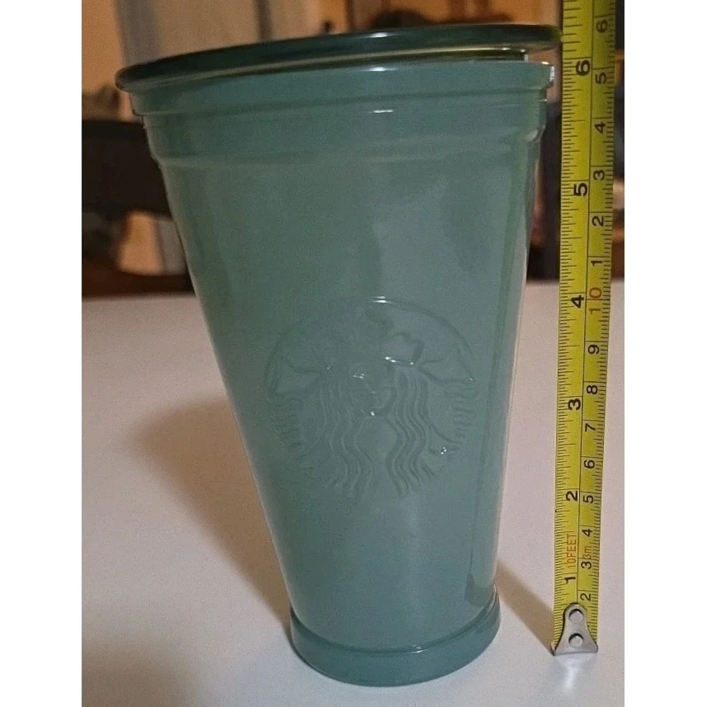Starbucks Recycled Glass Tumbler 2019 Mint Green‎ Goddess Logo Cold Cup 16oz